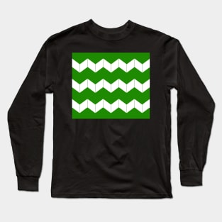 Abstract geometric pattern - zigzag - green and white. Long Sleeve T-Shirt